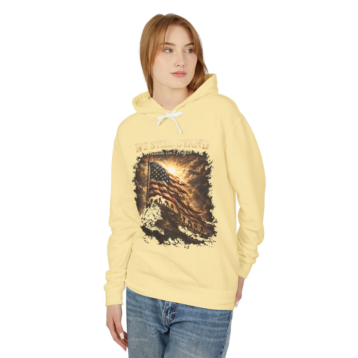 Patriotic "We Still Believe" Hoodie — American Flag Vintage Graphic