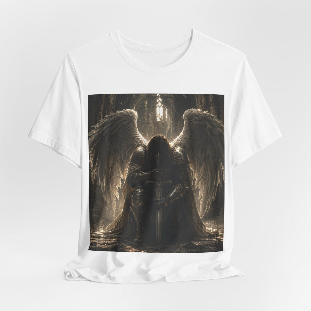 Dark Angel Graphic Tee — Gothic Winged Angel Art T-Shirt