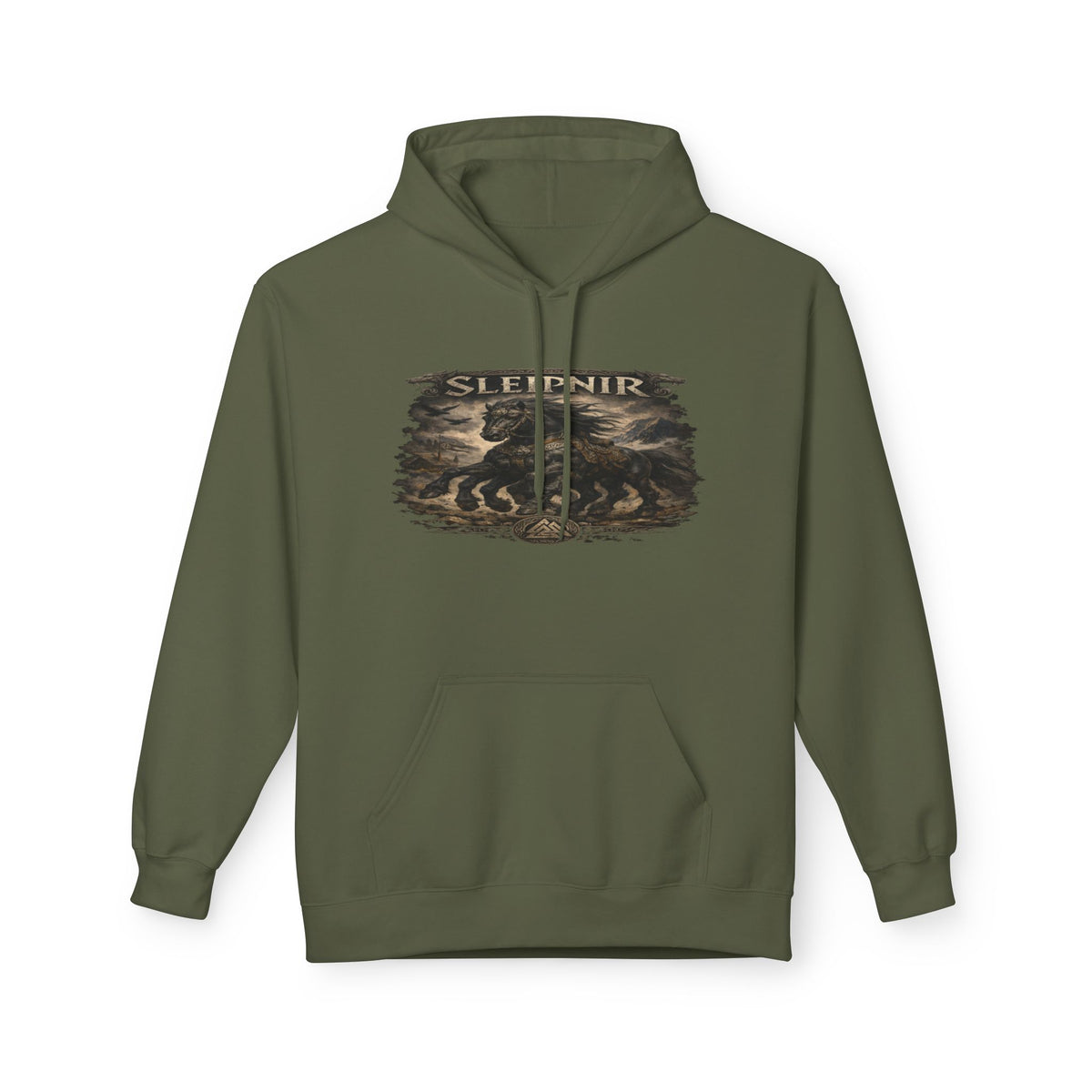 Sleipnir Viking Horse Hoodie — Norse Mythology Odin Sleipnir Graphic Sweatshirt