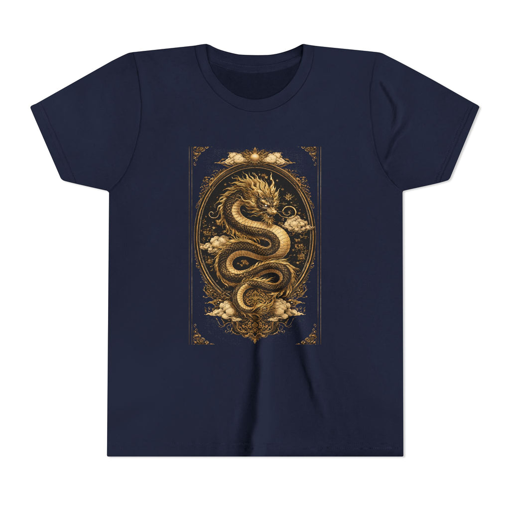 Tee-Gold Dragon Vintage Art Graphic Shirt