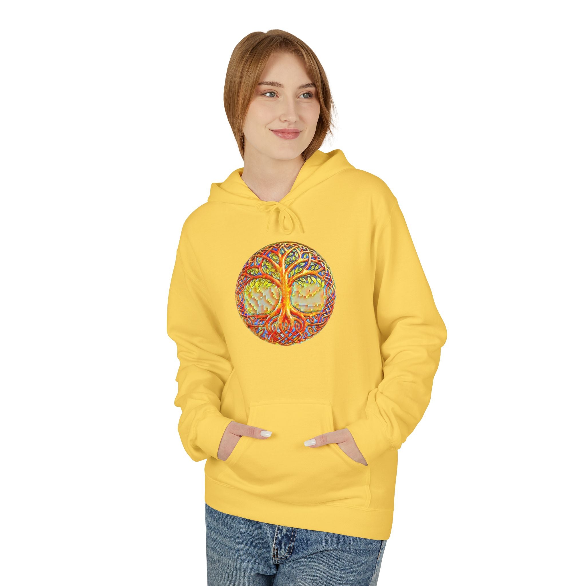 Yggdrasil, the Tree of Life, Cotton Hoodie — Tropical Vibes Graphic Hoodie