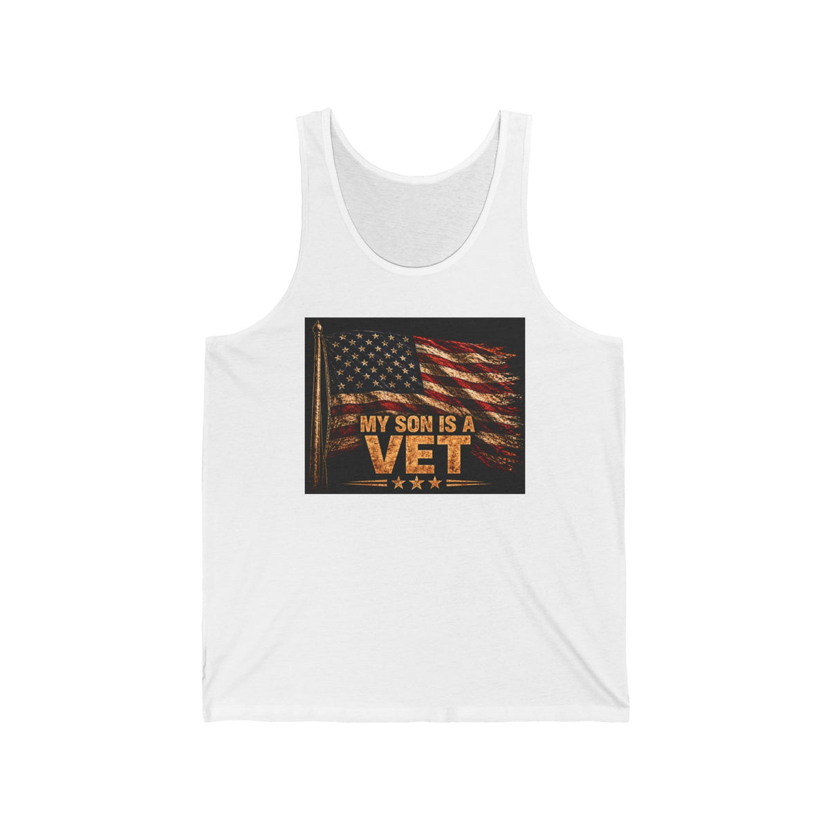 My Son Is a Vet Tank Top – Patriotic American Flag Veteran Tribute