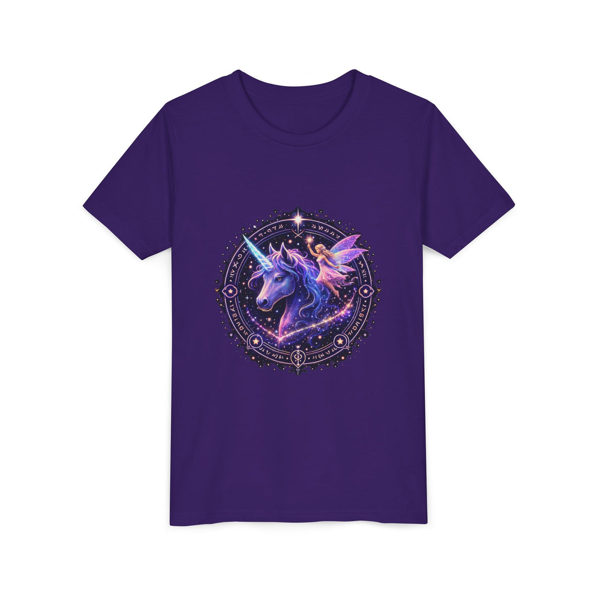 Youth Unicorn Tee — Magical Purple Galaxy Unicorn Graphic Shirt