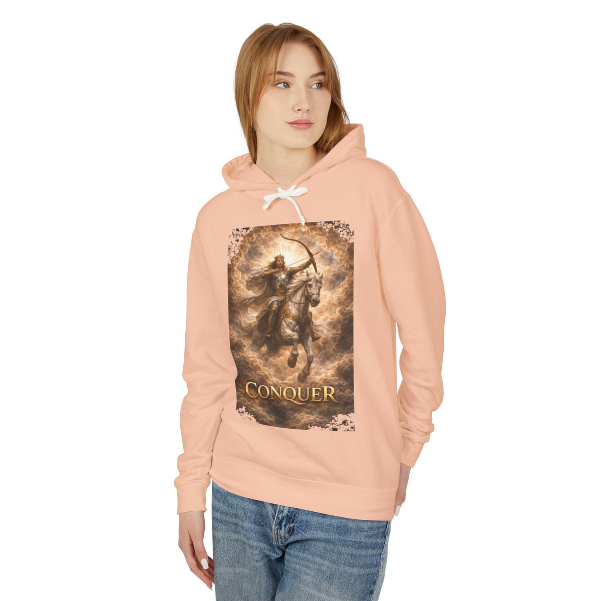 The white horse from Revelation 6:1-2! Conquer Warrior Hoodie — Fantasy Archer Graphic Pullover