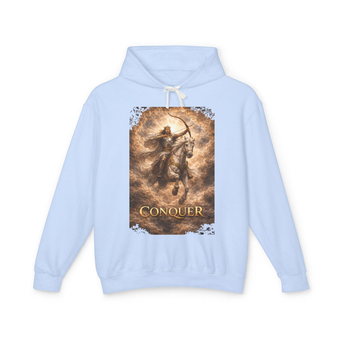 The white horse from Revelation 6:1-2! Conquer Warrior Hoodie — Fantasy Archer Graphic Pullover