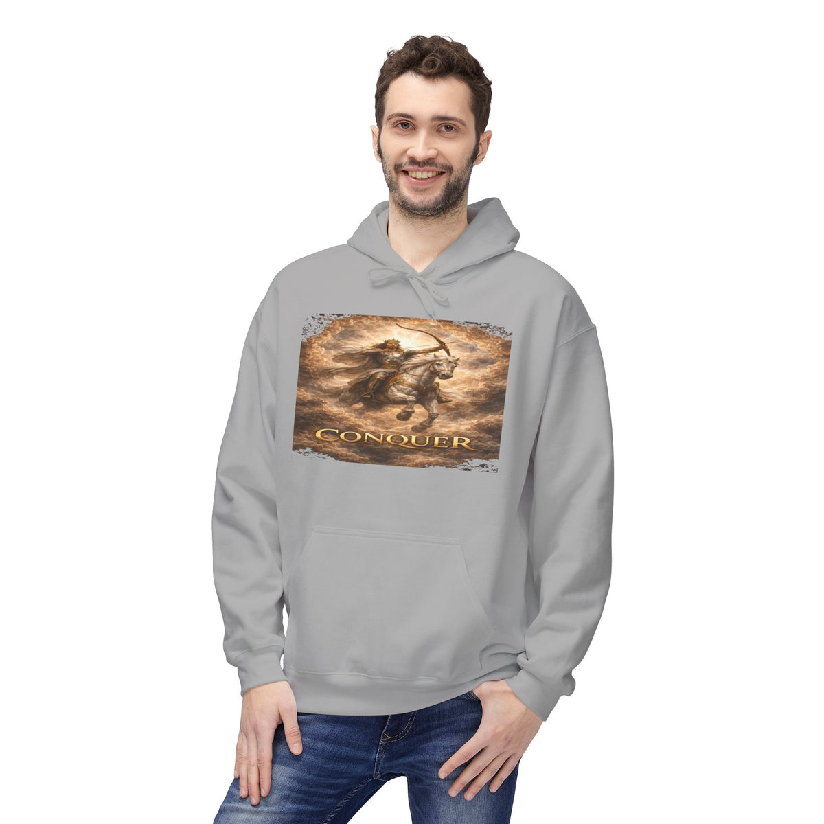 Revelation 6:1-2! And on the White horse was a rider the first horsemen of the apocalypse- Hoodie