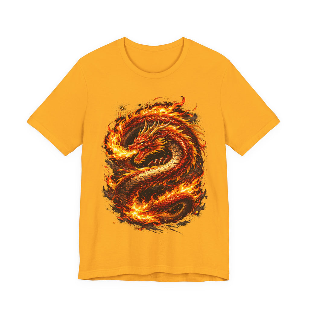 Flaming Dragon T-Shirt — Fiery Eastern Dragon Graphic Tee
