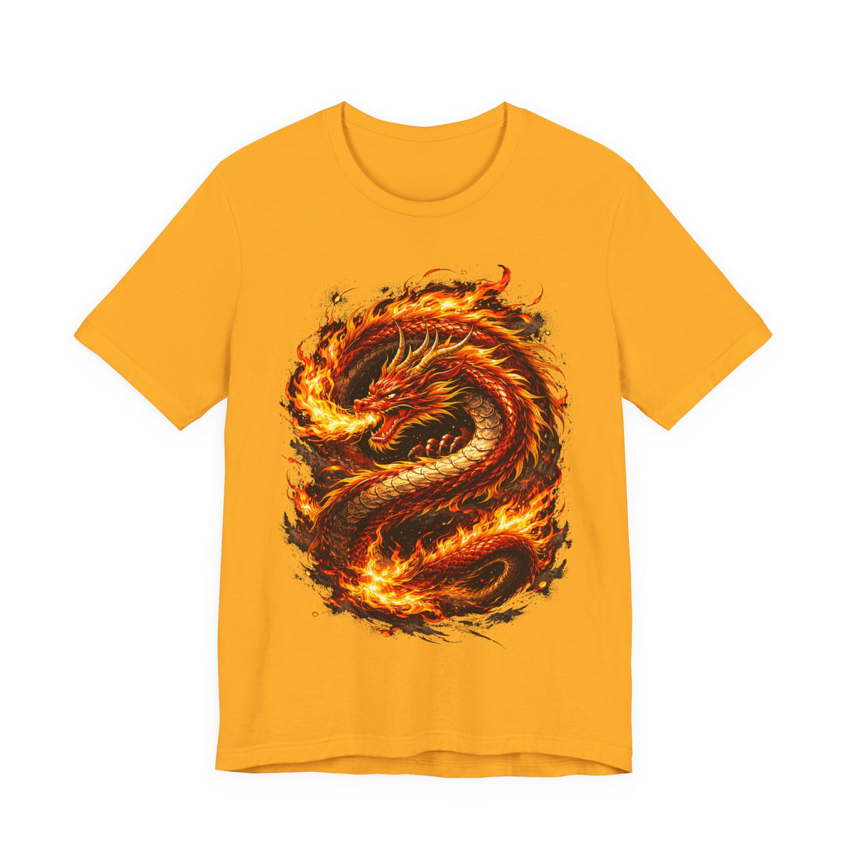 Flaming Dragon T-Shirt — Fiery Eastern Dragon Graphic Tee