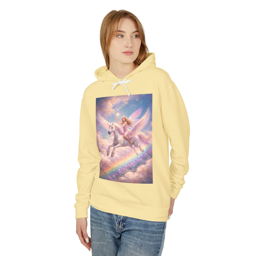 Pegasus & Fairy Rainbow Hoodie — Whimsical Unicorn Fantasy Pullover