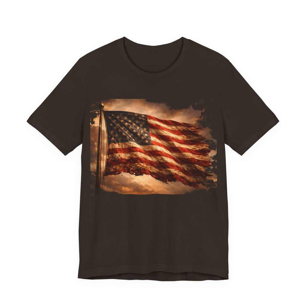 Distressed American Flag T‑Shirt — Vintage Patriotic Tee for 4th of July & Veterans