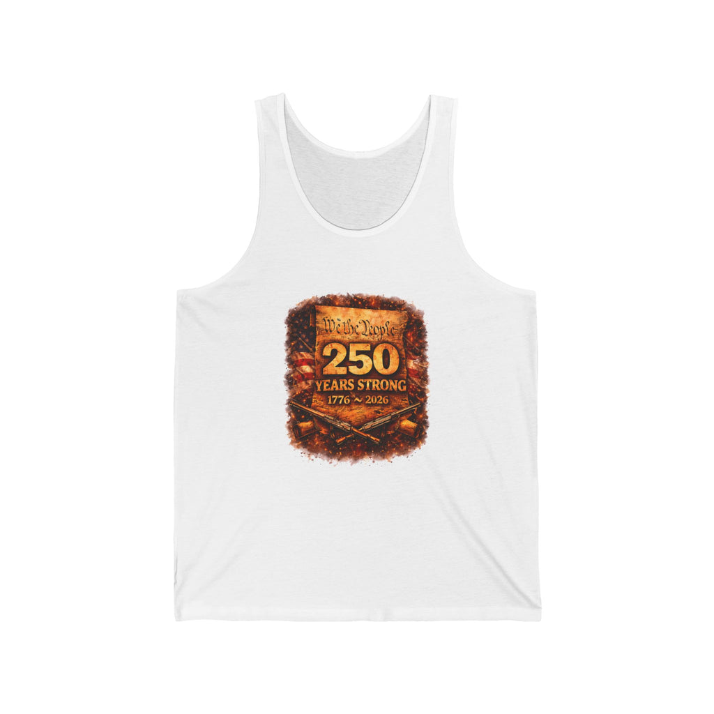 Tank Top — "250 Years Strong" Vintage Firefighter Anniversary Design