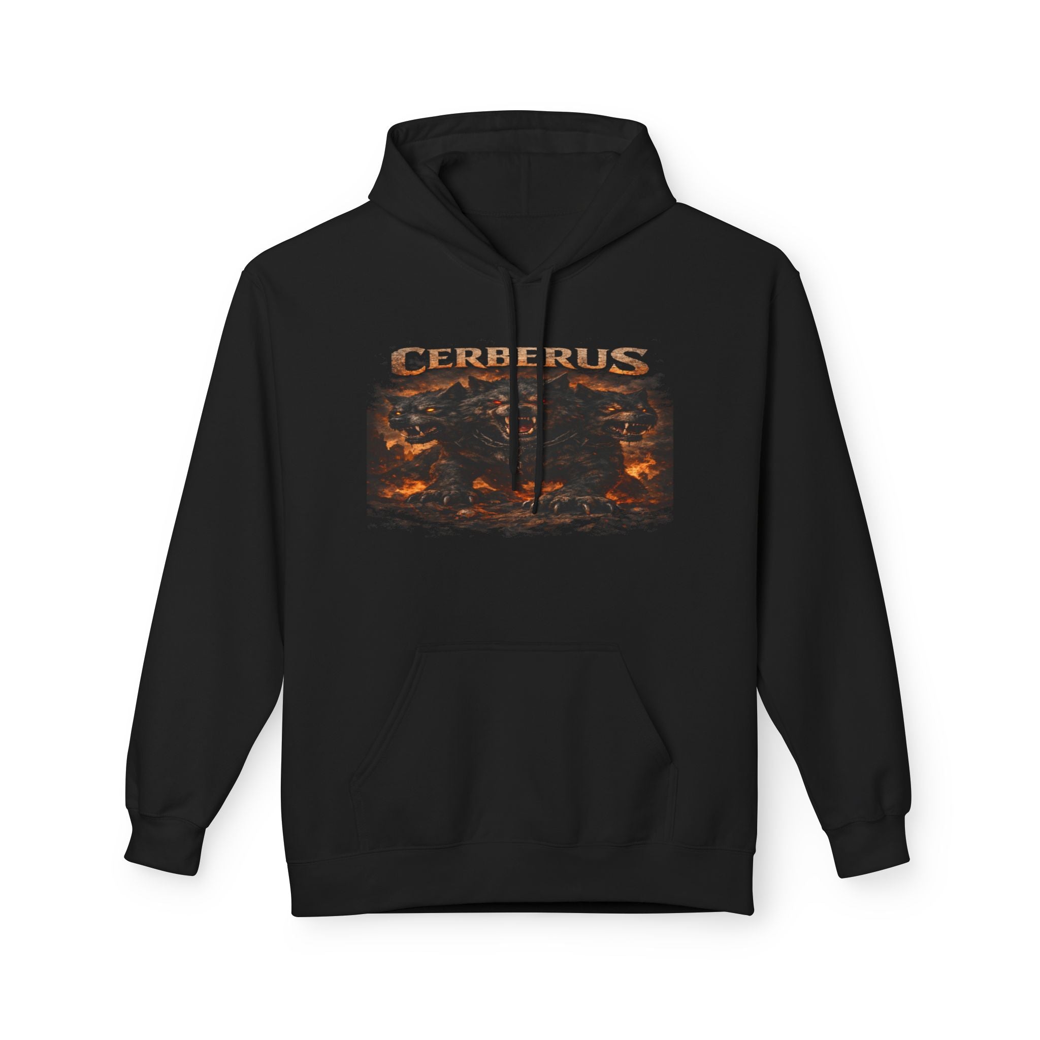 Gerberus Mythic Dog Hoodie — Fiery Cerberus Graphic Sweatshirt