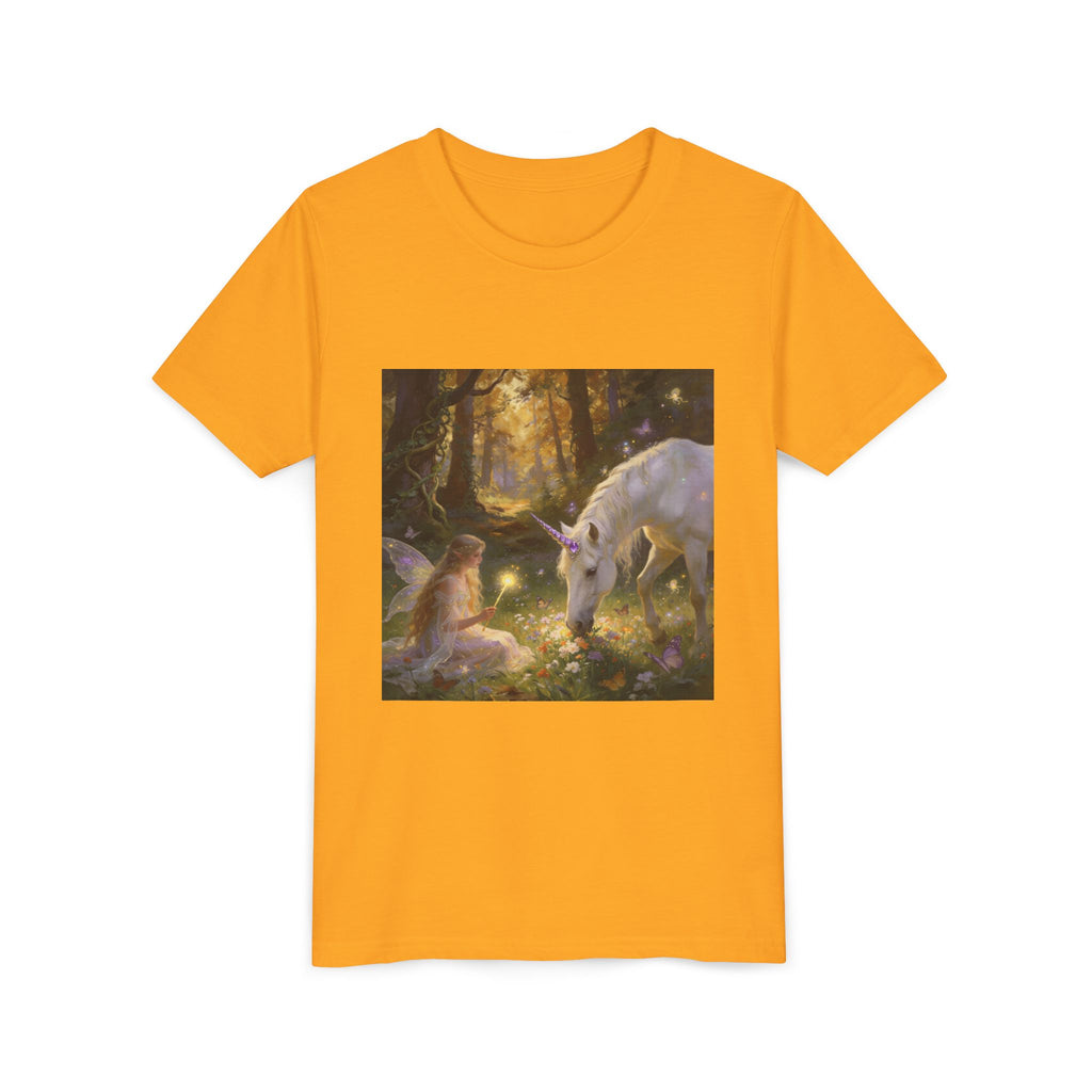 Youth Tee — Enchanted Forest Unicorn & Fairy Graphic