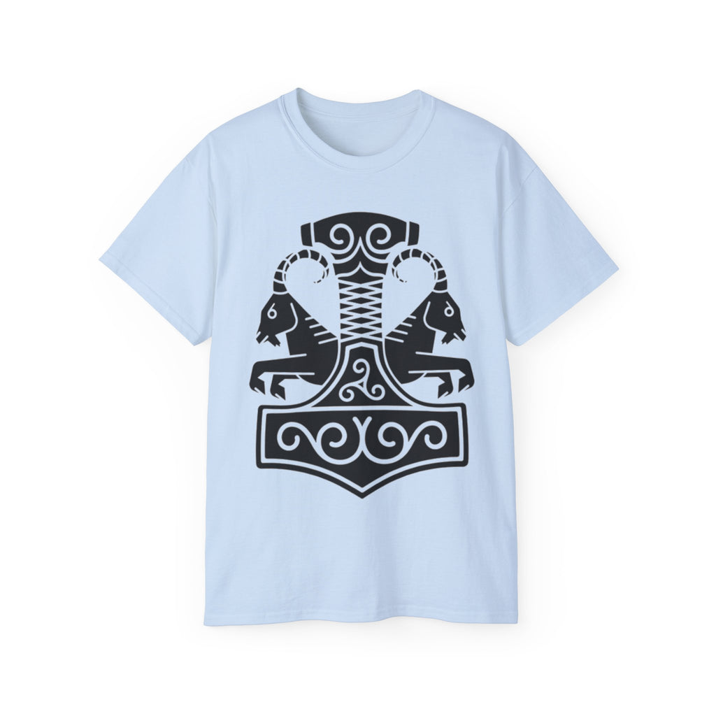 The Goat – Heidrun, The Source of Strength Cotton T-Shirt — Norse Viking Horse Motif Tee