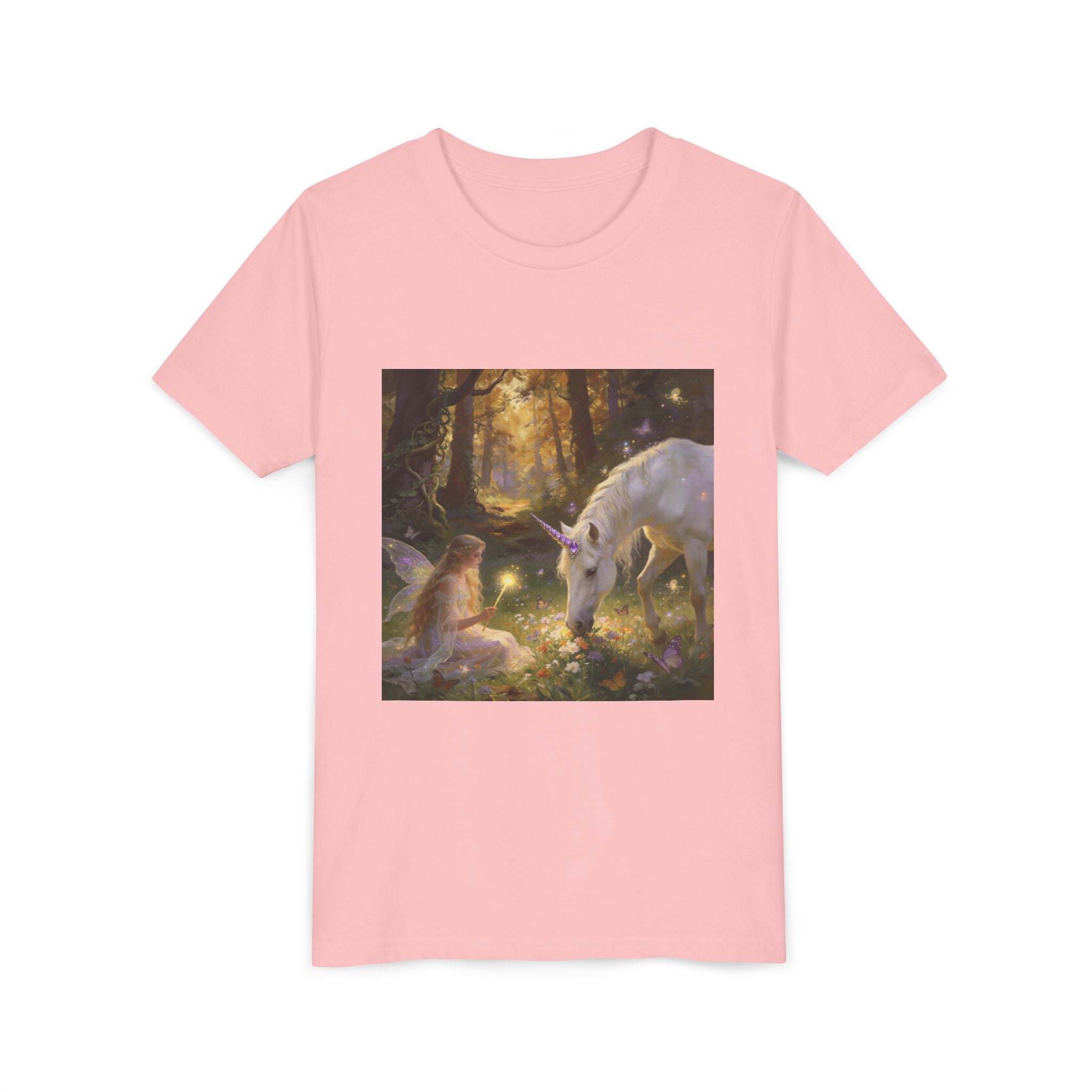 Youth Tee — Enchanted Forest Unicorn & Fairy Graphic