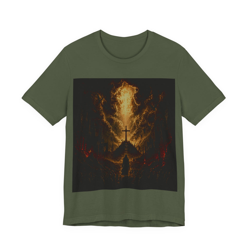 Christian Cross Flames T-Shirt — Fiery Faith Graphic Tee