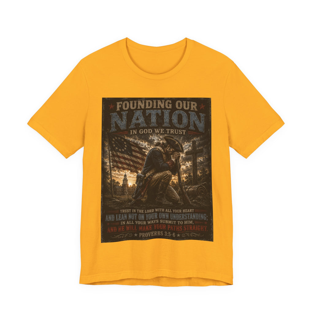 Founding Our Nation Eagle T-Shirt — "In God We Trust" Patriotic Christian Tee