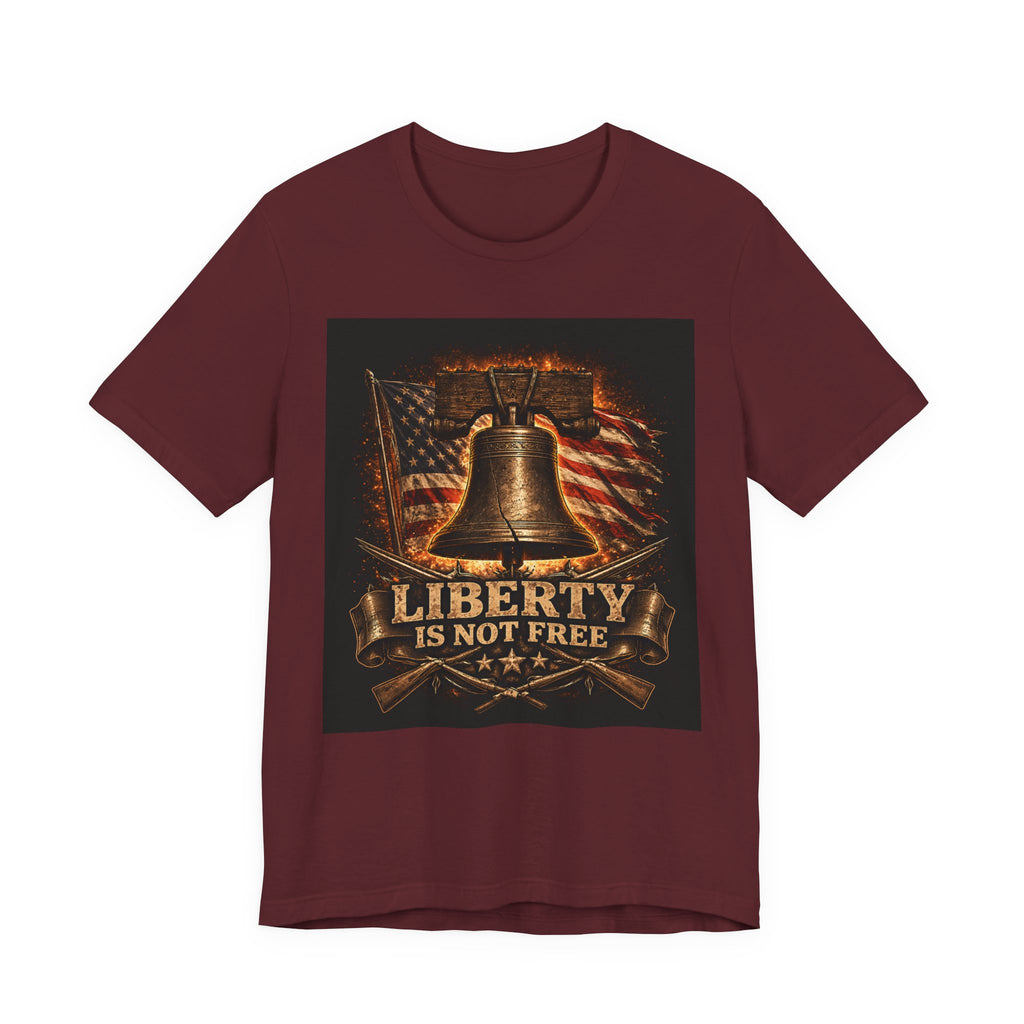 Liberty Is Not Free T-Shirt — Patriotic American Flag & Liberty Bell Tee for Veterans, 4th of July