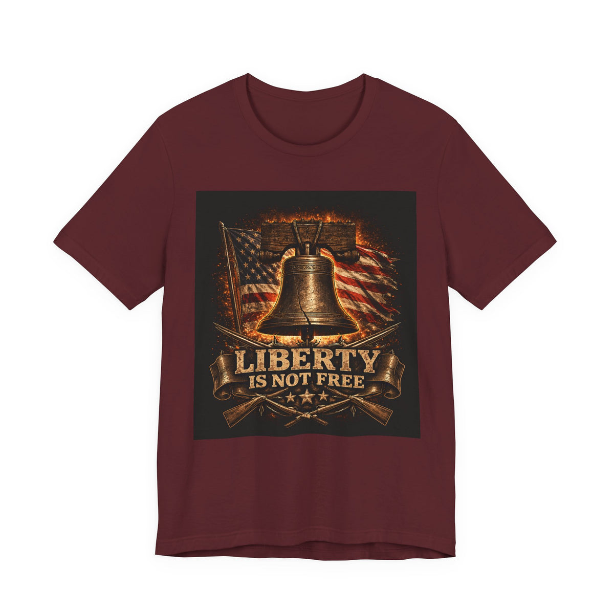 Liberty Is Not Free T-Shirt — Patriotic American Flag & Liberty Bell Tee for Veterans, 4th of July