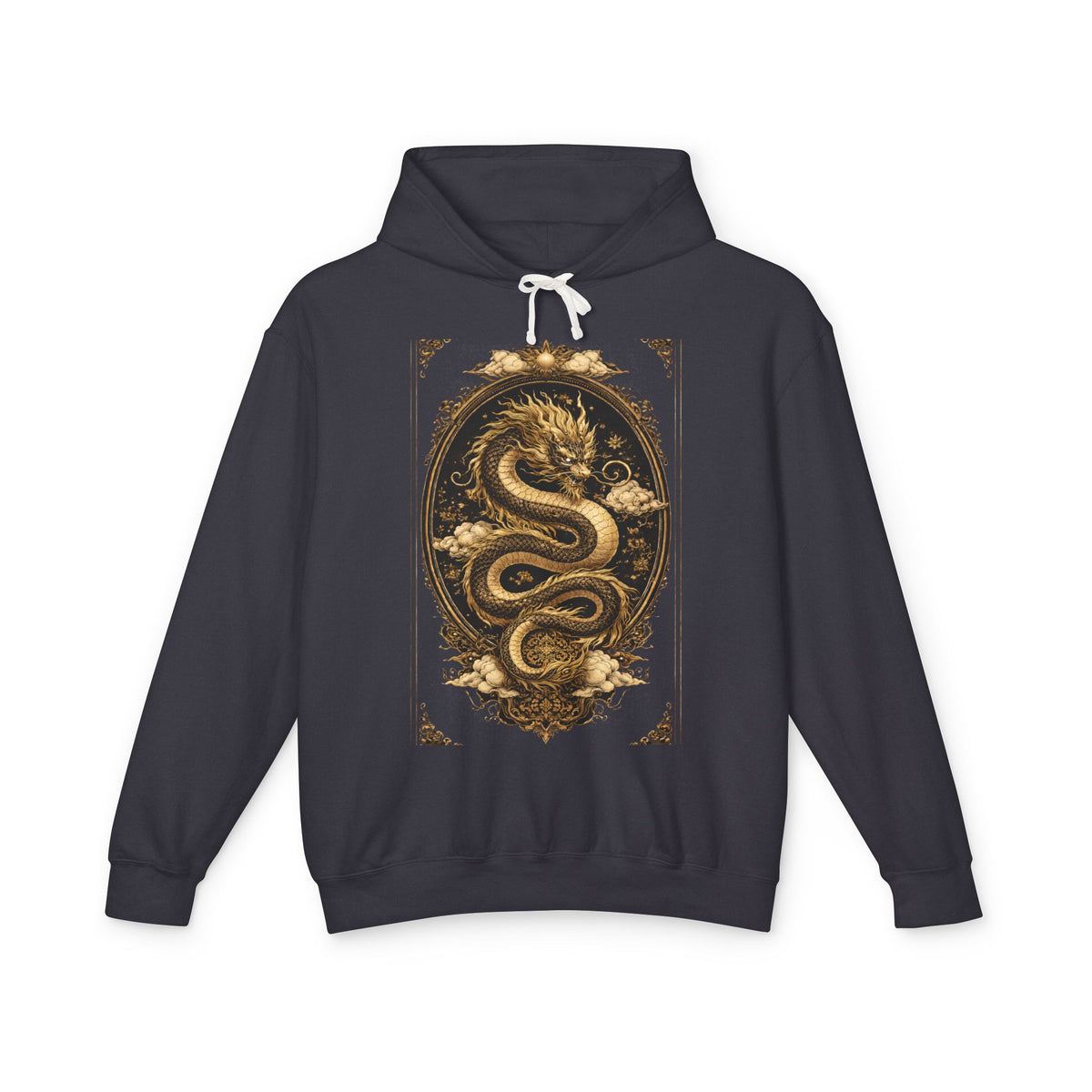 Golden Dragon Hoodie — Vintage Oriental Serpent Graphic Sweatshirt