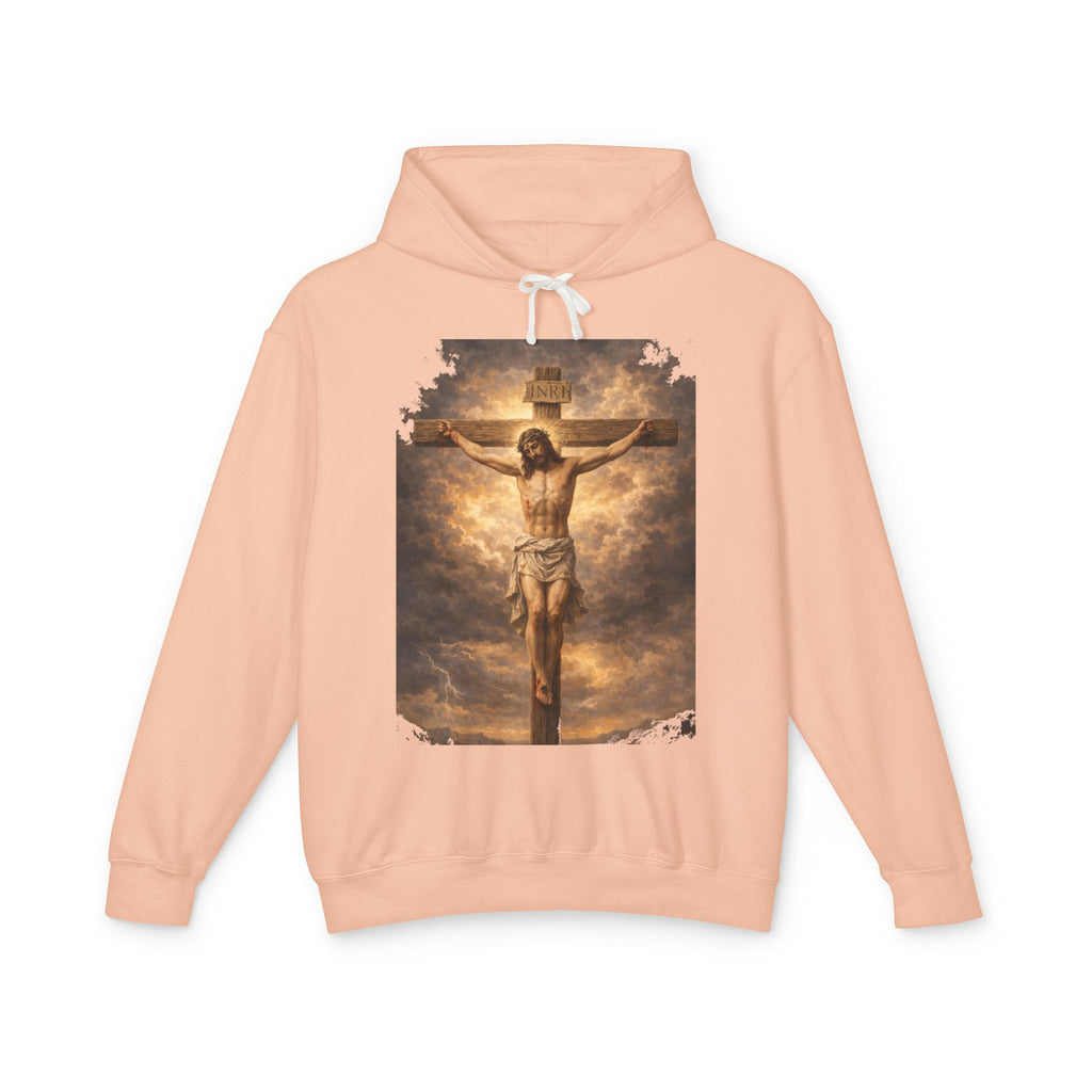 Jesus Crucifixion Hoodie — Christian Faith Graphic Sweatshirt for Easter & Religious Wear