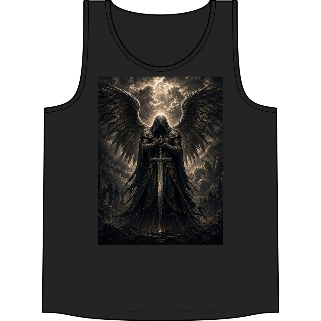 Dark Angel Graphic Tank Top — Gothic Winged Reaper Concert Tee