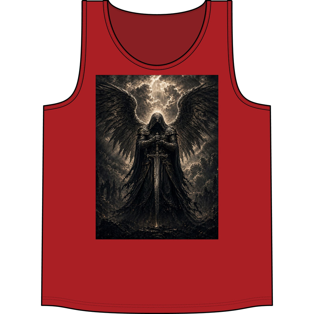 Dark Angel Graphic Tank Top — Gothic Winged Reaper Concert Tee