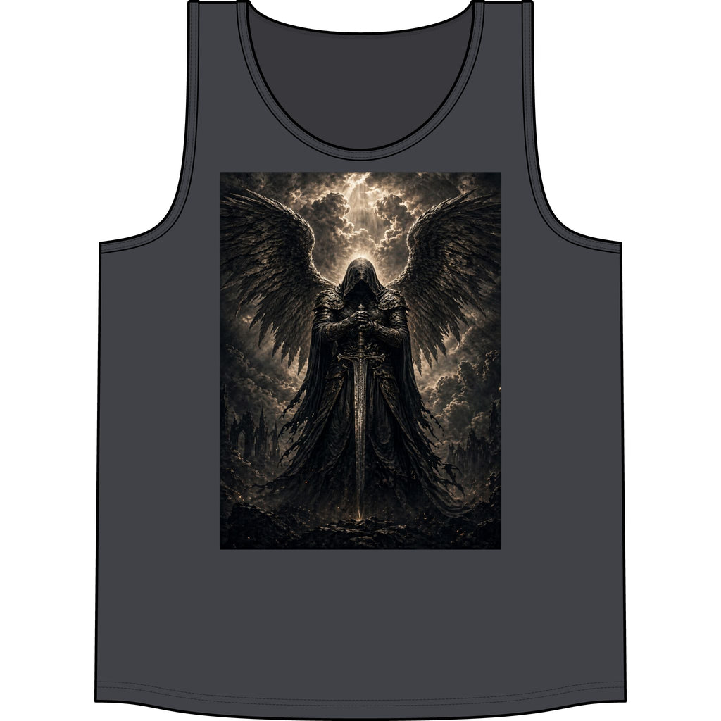 Dark Angel Graphic Tank Top — Gothic Winged Reaper Concert Tee