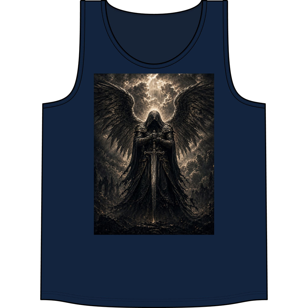 Dark Angel Graphic Tank Top — Gothic Winged Reaper Concert Tee