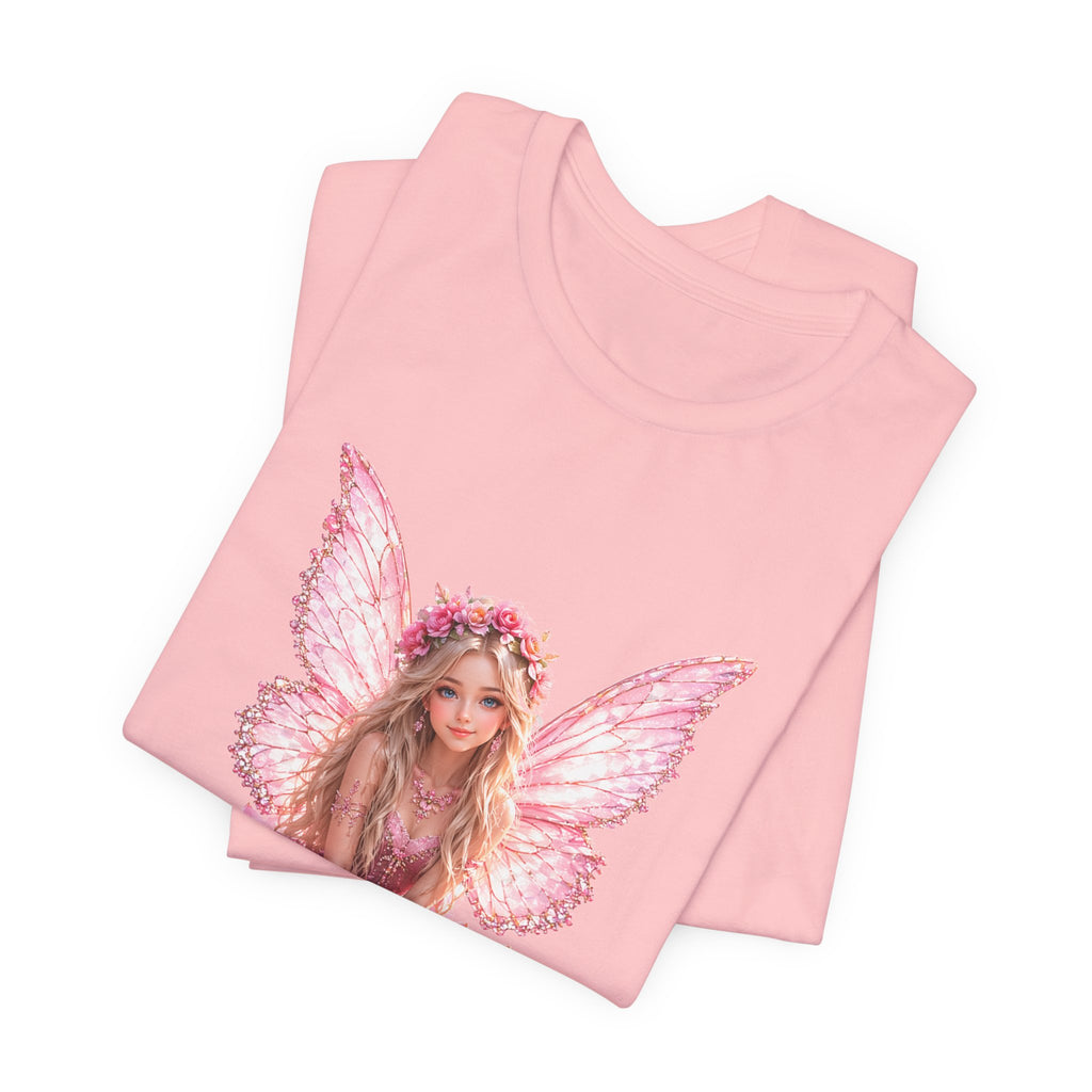 Pink Lotus Fairy T-Shirt — Floral Fairy Sitting on Lotus Graphic Tee