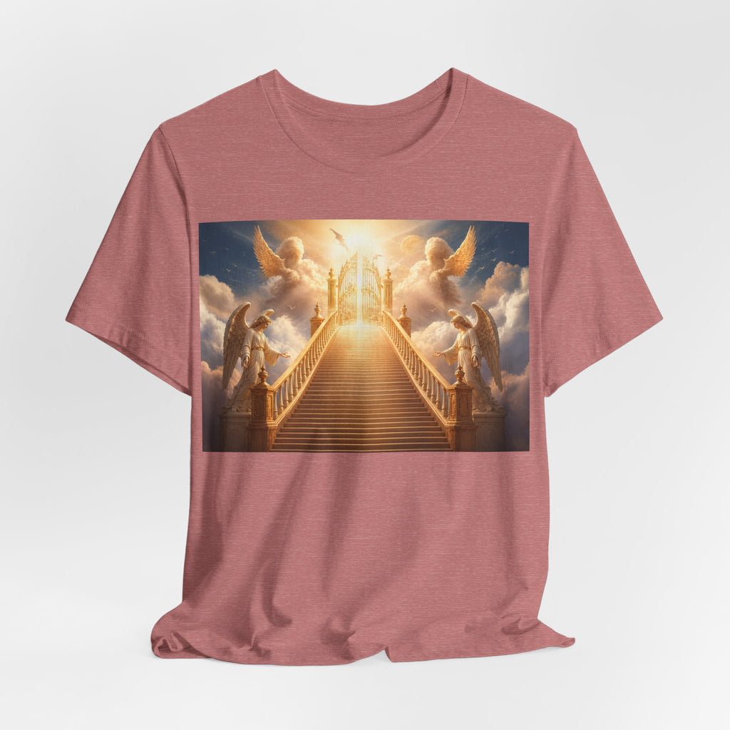 Heavenly Stairway T‑Shirt — Golden Gates Angelic Design