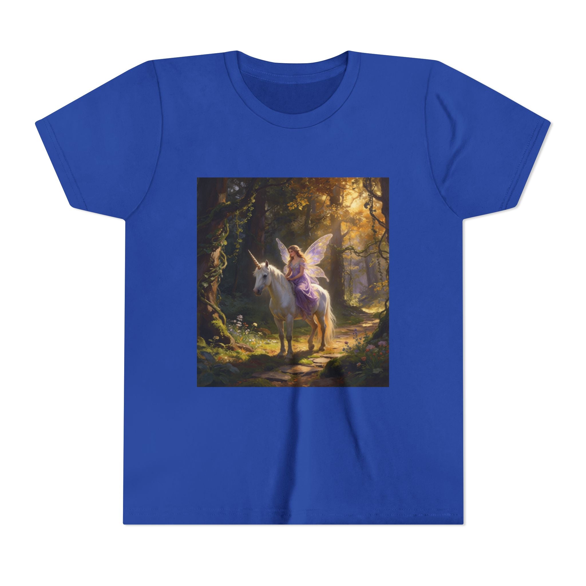Youth Tee — Enchanted Unicorn & Fairy Forest Graphic