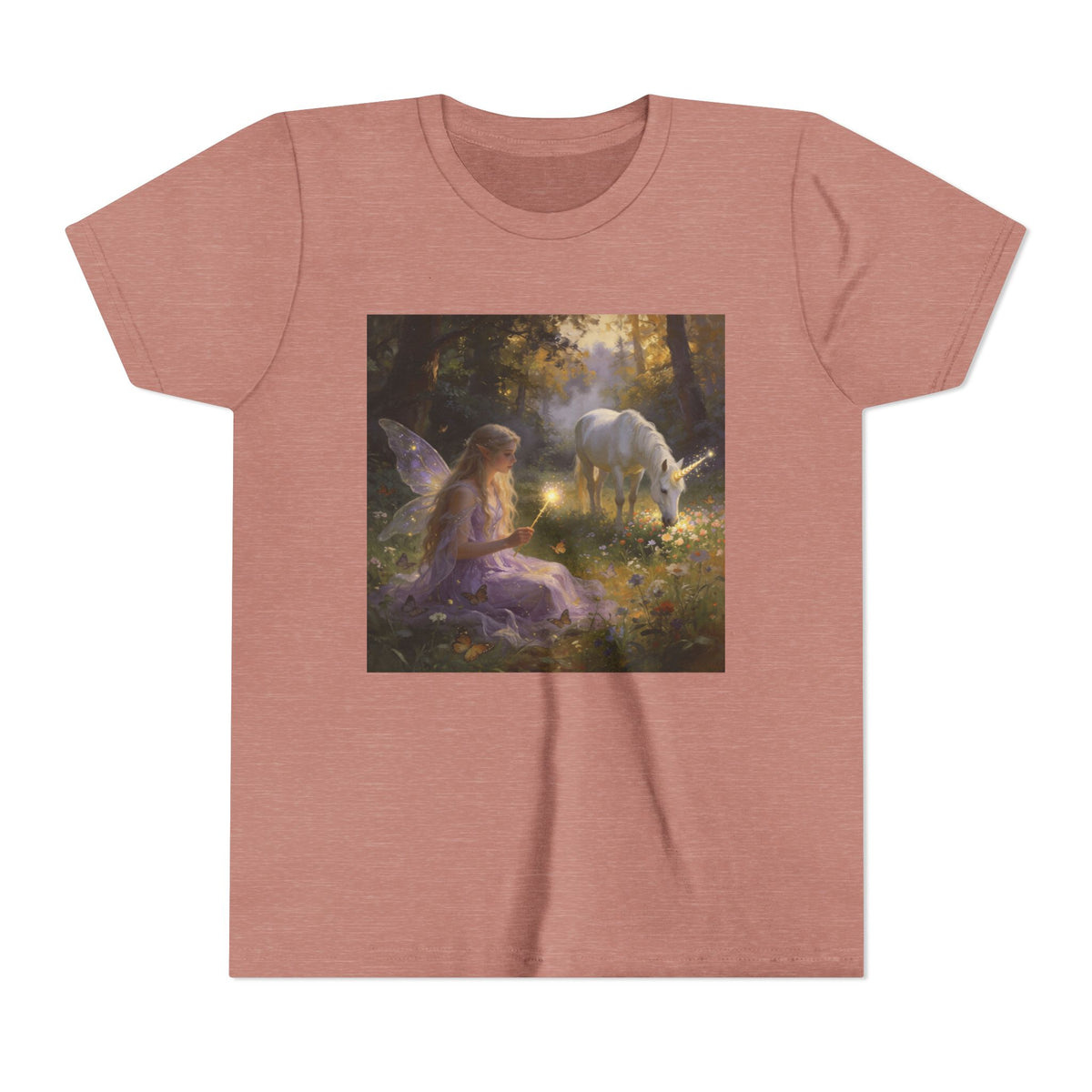 Youth Tee — Fairy and Unicorn Enchanted Forest Design