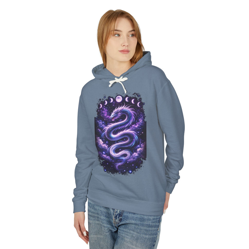 Galaxy Serpent Hoodie — Cosmic Dragon Moon Phases Pullover