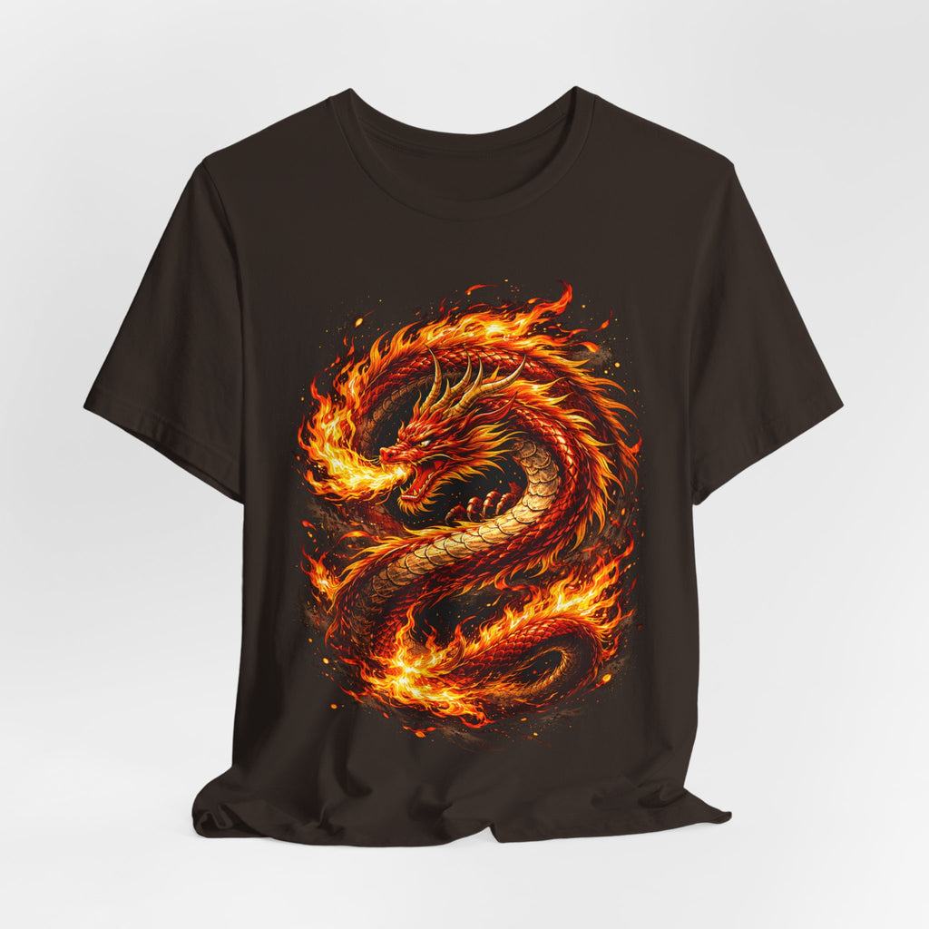 Flaming Dragon T-Shirt — Fiery Eastern Dragon Graphic Tee