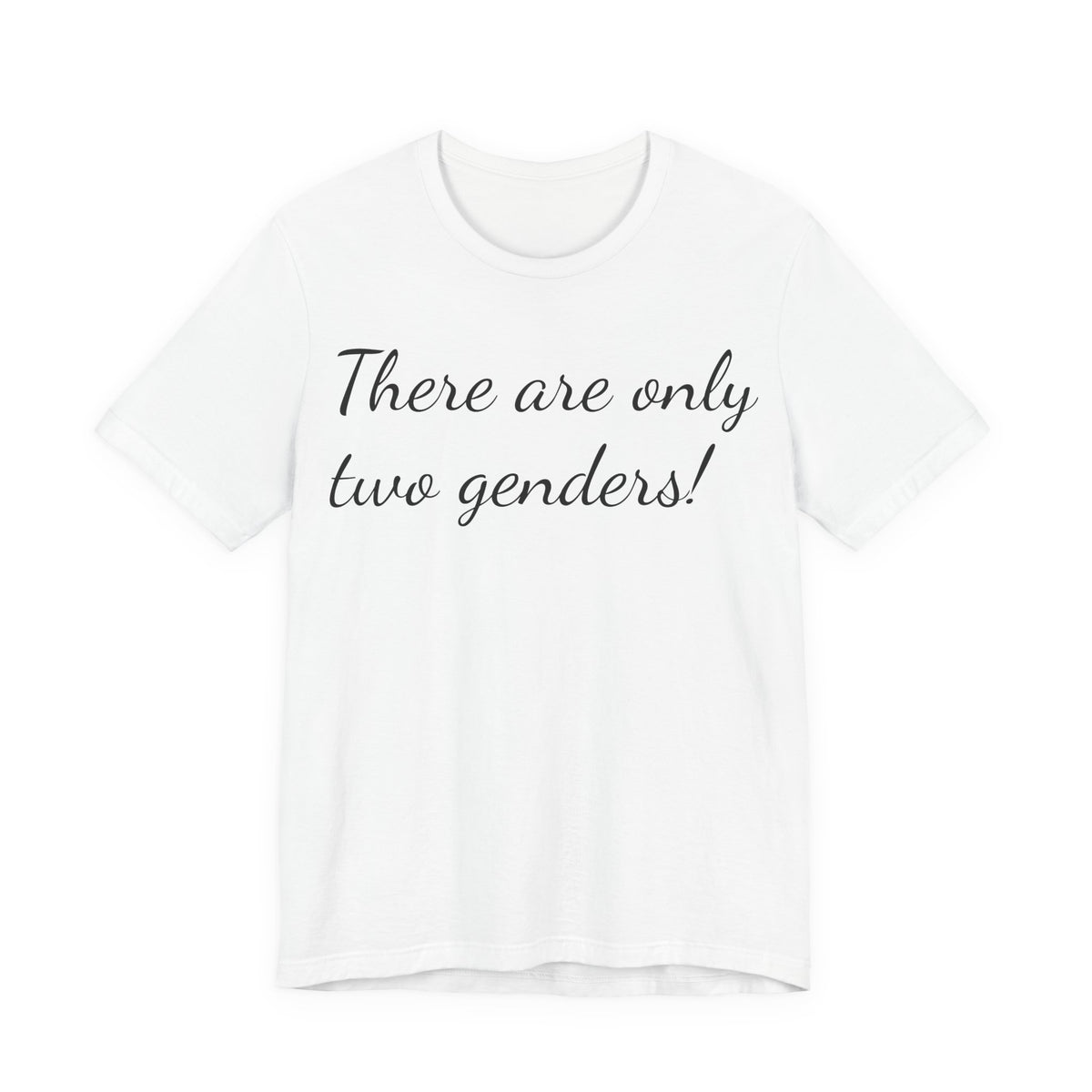 T-Shirt — "There Are Only Two Genders!" Script Slogan Tee