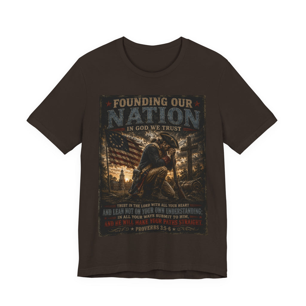 Founding Our Nation Eagle T-Shirt — "In God We Trust" Patriotic Christian Tee