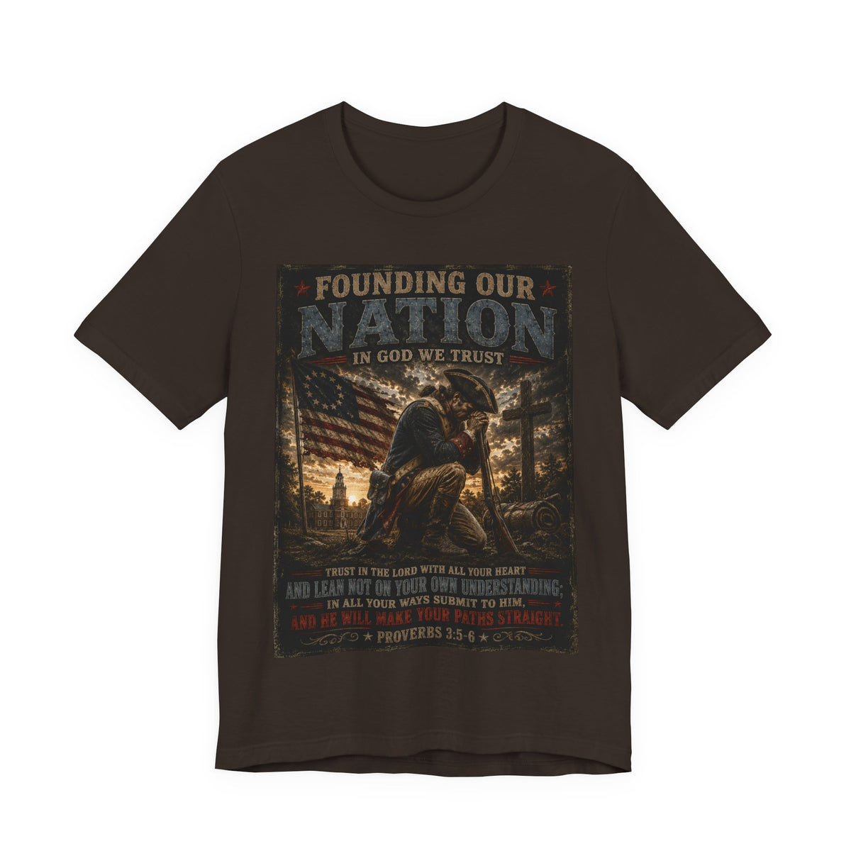 Founding Our Nation Eagle T-Shirt — "In God We Trust" Patriotic Christian Tee