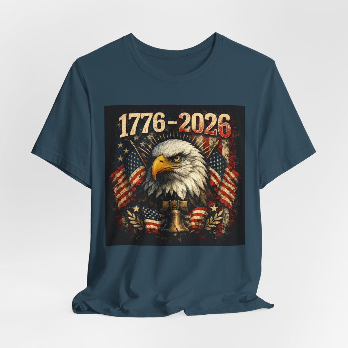 1776-2026 Eagle Patriotic T-Shirt — American Flag Liberty Bell Tee