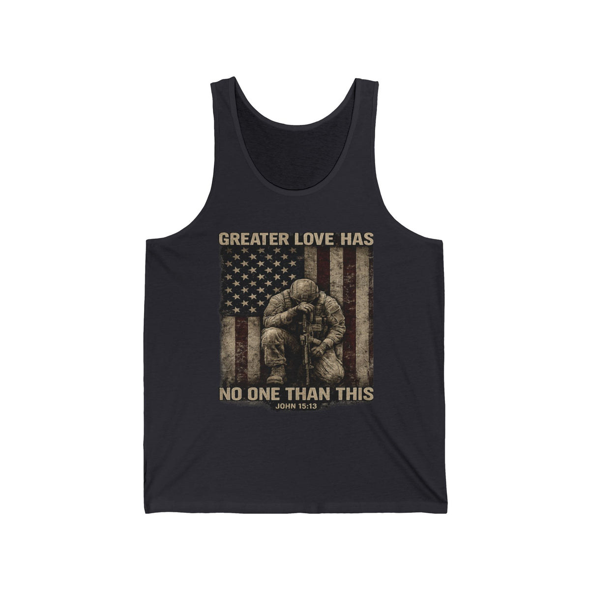 Tank Top — "Greater Love Has No One Than This" Patriotic Military Christian Tank