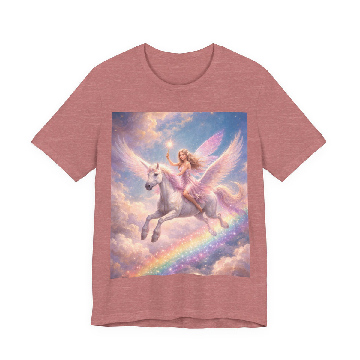 Unicorn Angel Tee — Pastel Pegasus Rainbow Graphic T-Shirt