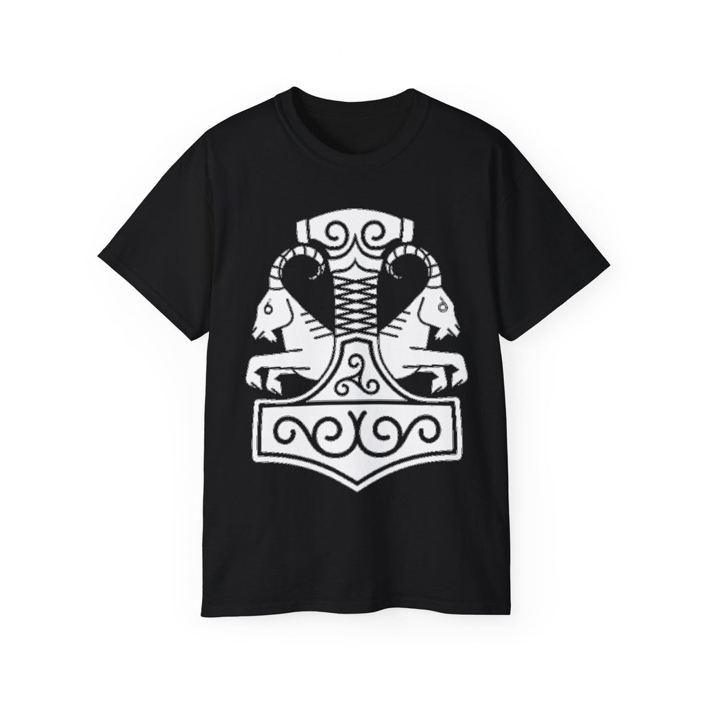 The Goat – Heidrun, The Source of Strength Cotton T-Shirt — Norse Viking Rune Design