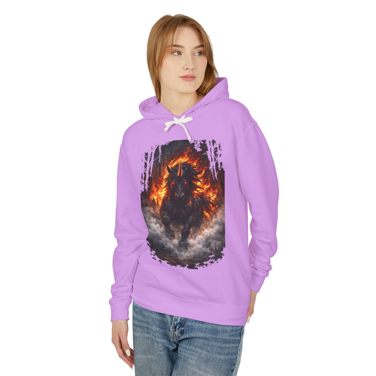 Fiery Horse Hoodie — Flaming Stallion Graphic Sweatshirt
