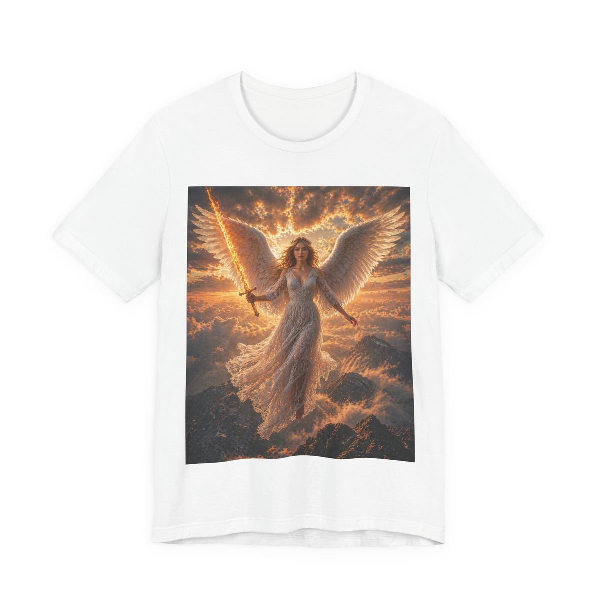 Angel Warrior Tee — Radiant Guardian Wings Graphic T-Shirt