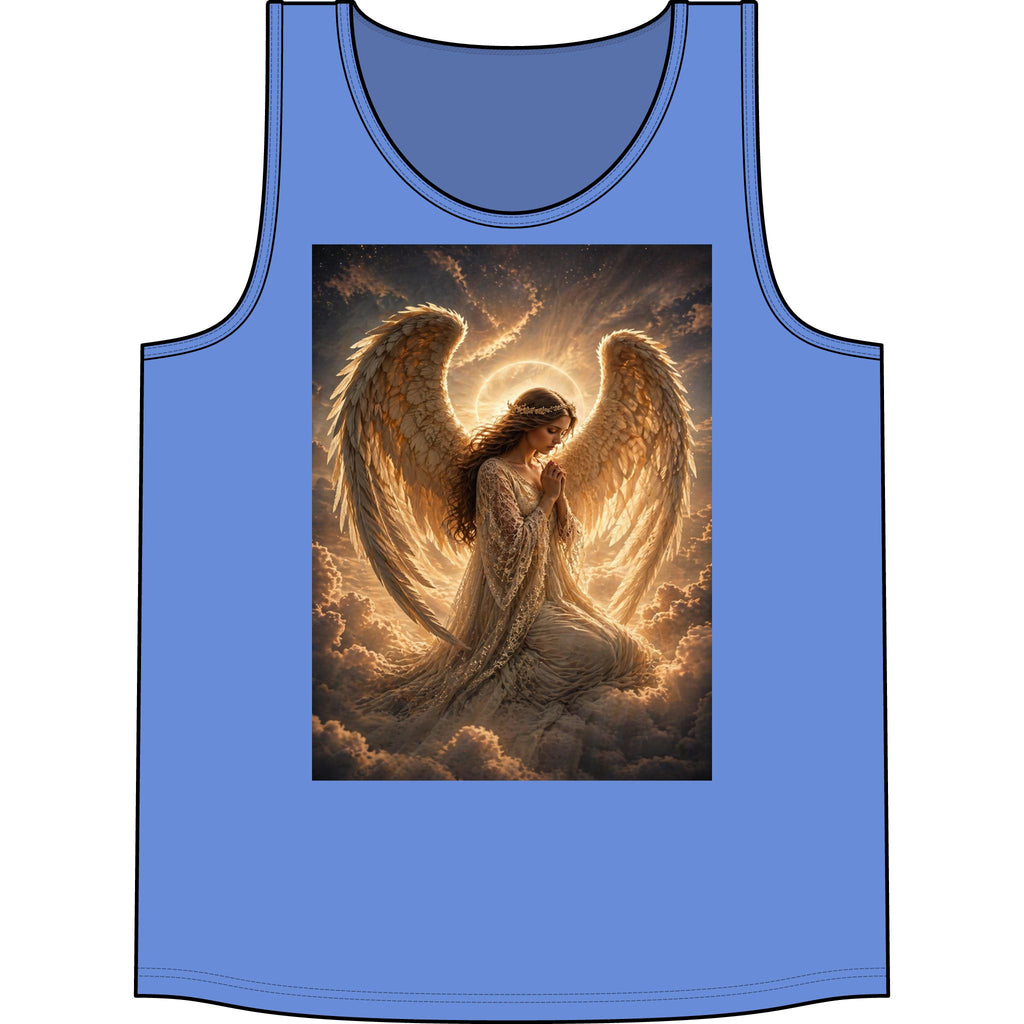 Angel Wings Tank Top — Golden Praying Angel Graphic Tank