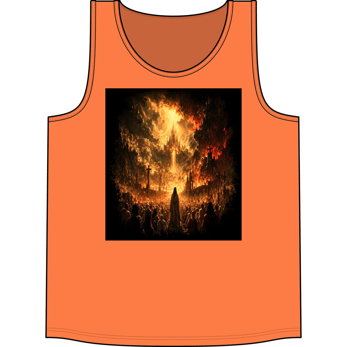 Metal Concert Tank Top — Fiery Crowd Graphic Rock Band Tee