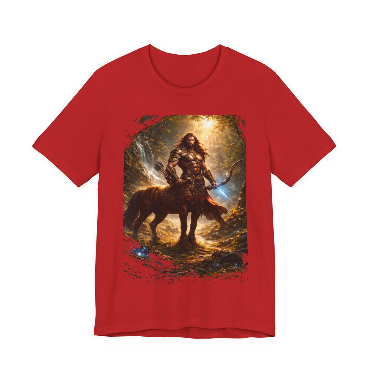 Centaur Warrior Fantasy T‑Shirt — Mythic Forest Battle Graphic Tee