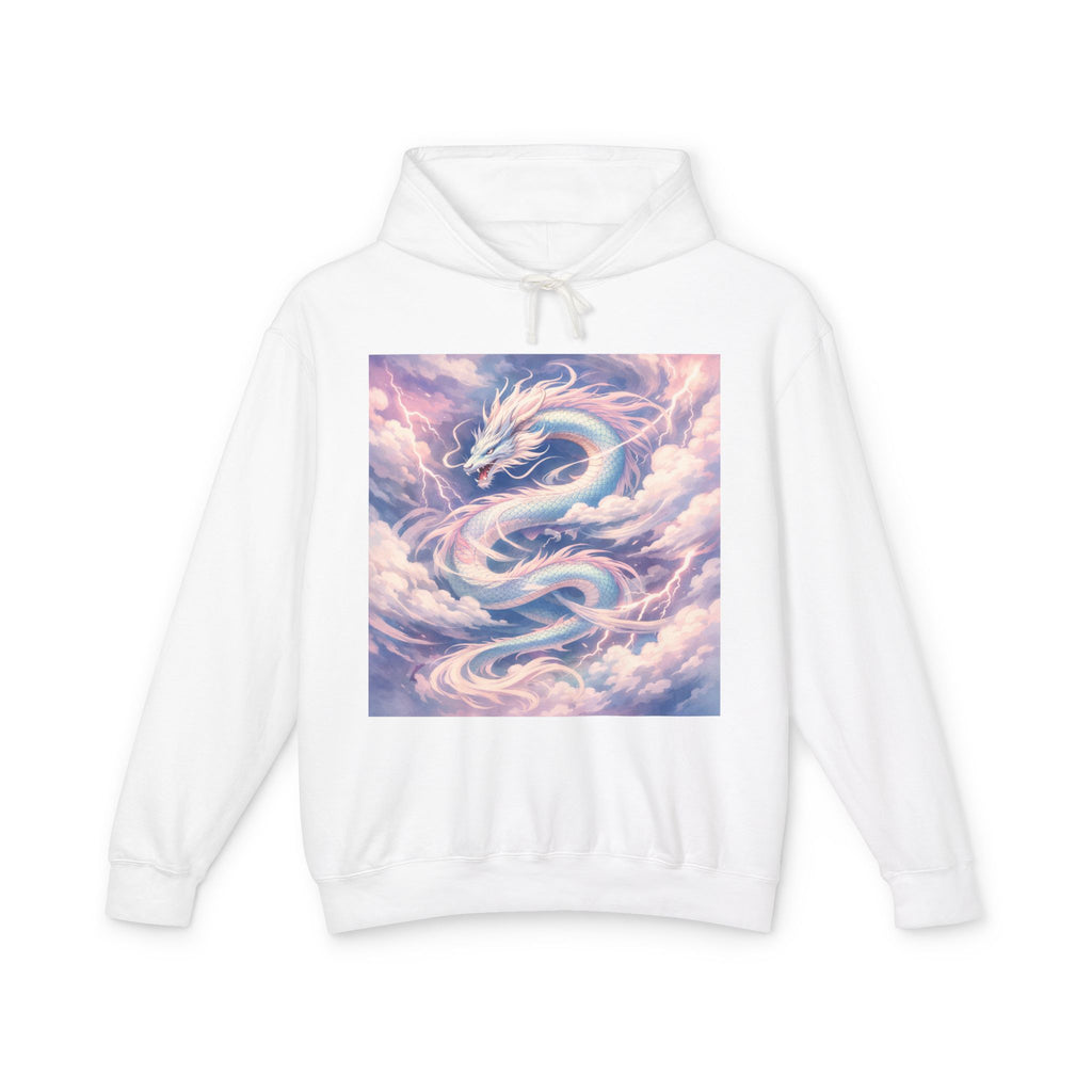 Pastel Cloud Dragon Hoodie — Ethereal Fantasy Hoodie for Fans of Mythical Art