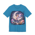 Fairy on the Moon T‑Shirt — Dreamy Fantasy Night Tee with Fairy and Mushrooms