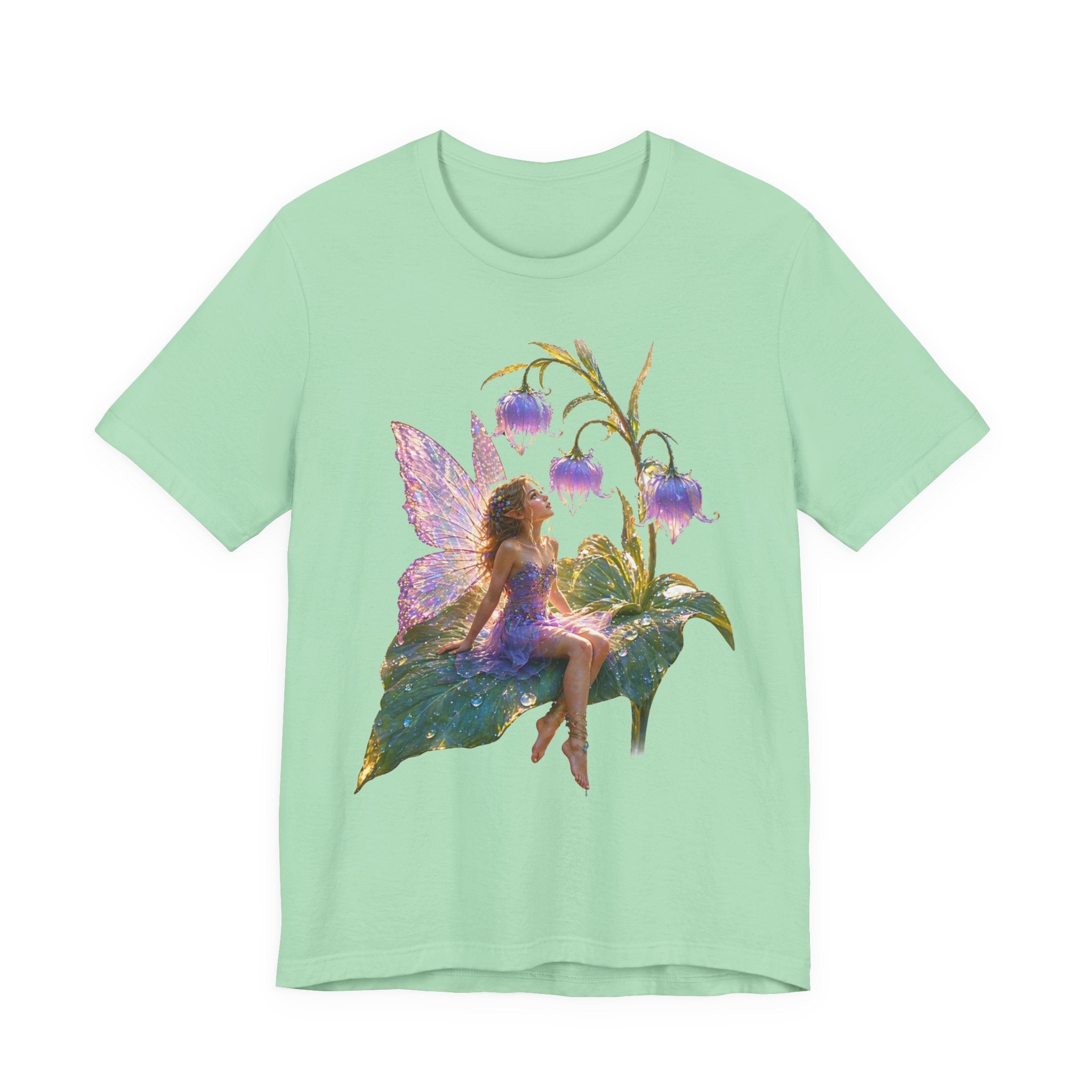 Fairy Garden T‑Shirt — Watercolor Fairy on Bellflower Tee